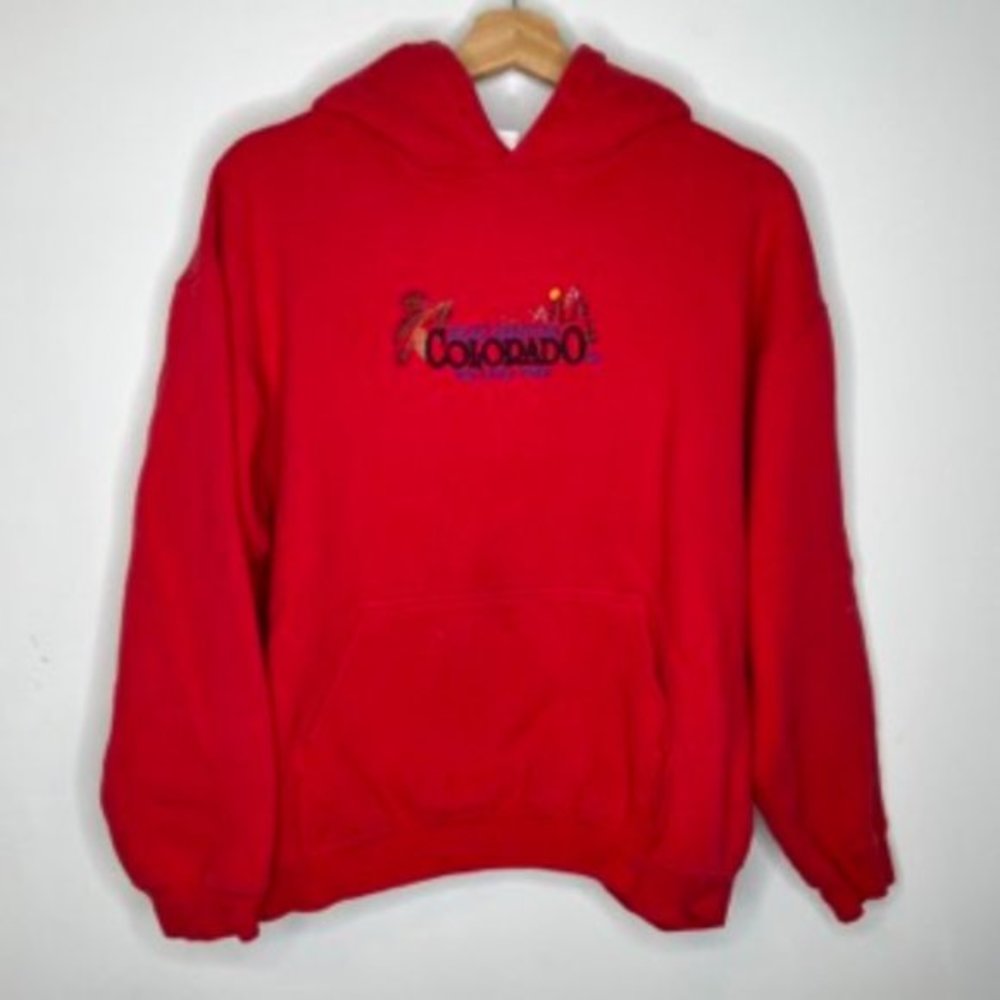 Vintage 90s Colorado Rocky Mountains embroidered hoodie sweatshirt L‎